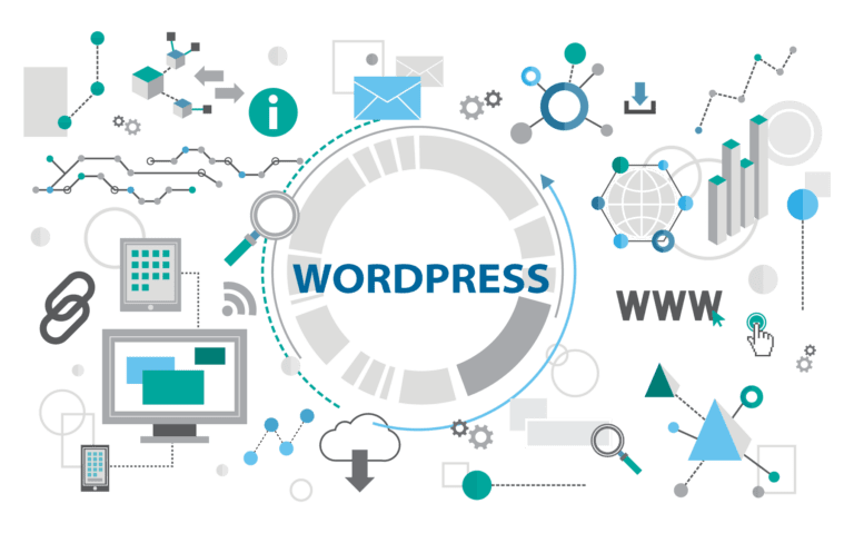 Wordpress written on illustration graphic