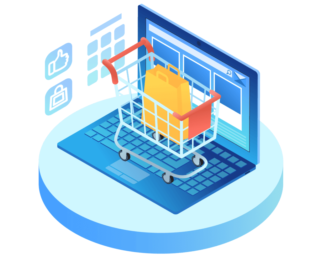 illustration of ecommerce shopping cart